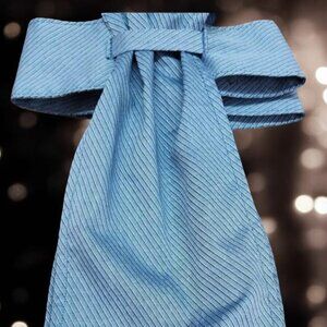 STOCK TIE CERULEAN BLUE pre-tied by ORNAMENTS NEW